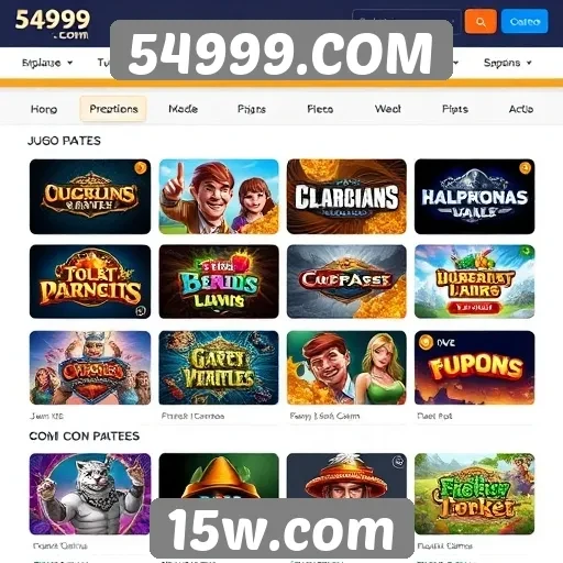 Análise das opções de jogos disponíveis em 54999.COM